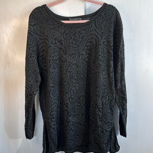 XL Peruvian Collection Black with Paisley Dark Gray Pattern